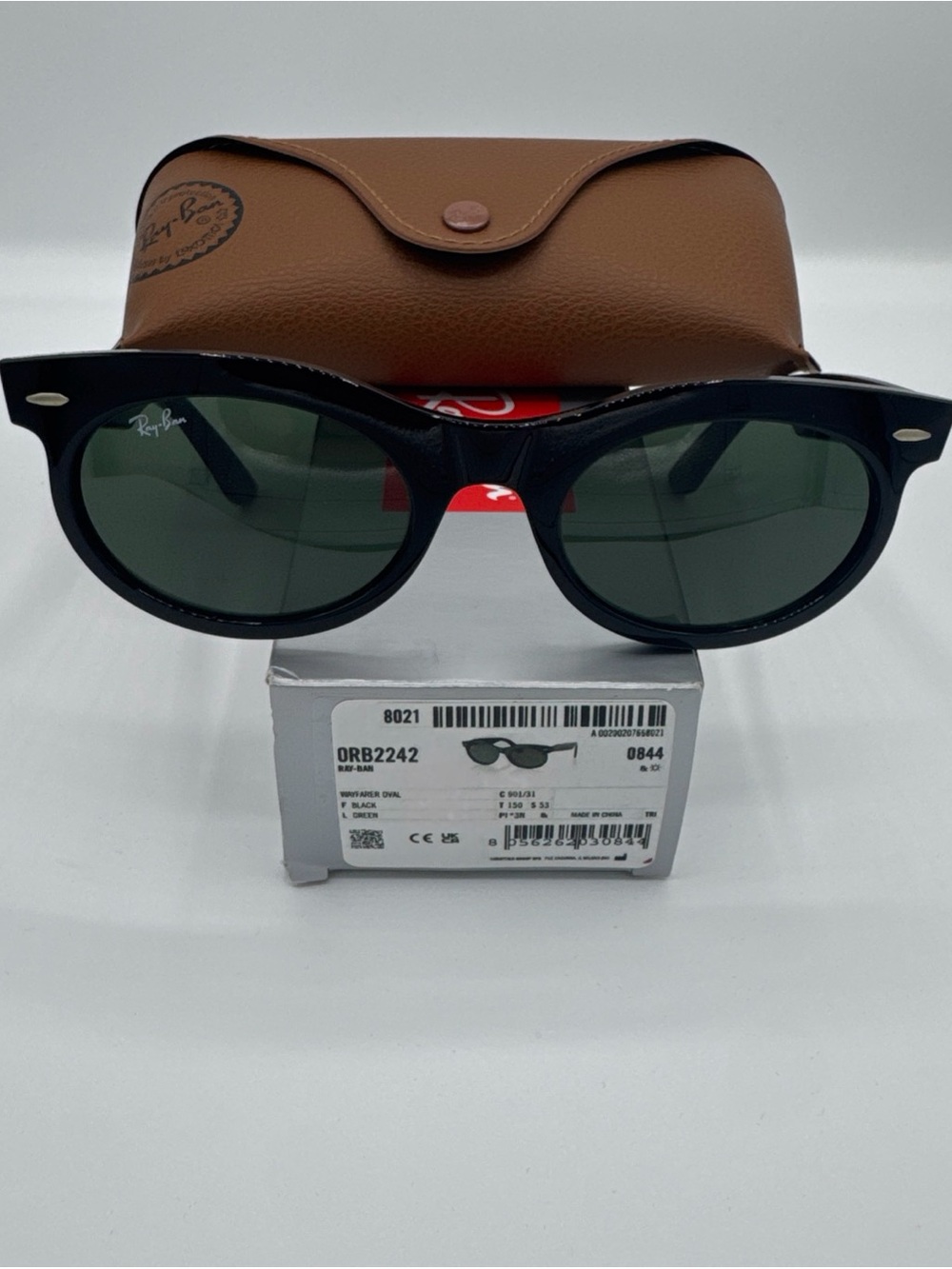 RayBan RB2242 Ref#0844 . Black frame with Green lenses